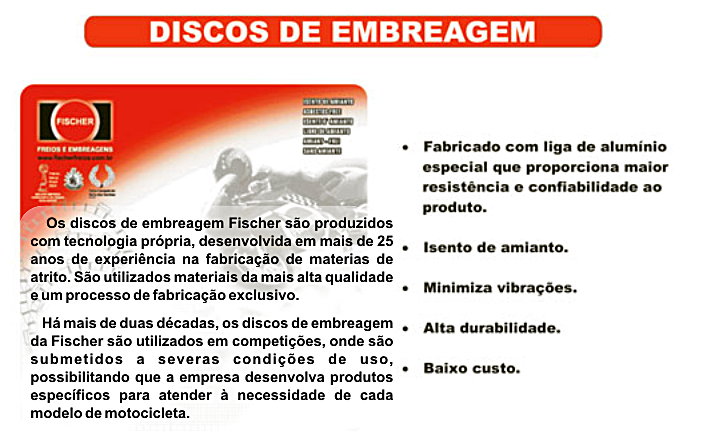 descrição - jogo disco embreagem Fischer