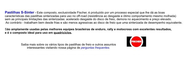 descrição - pastilha s-sinter fischer