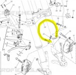 Flexível de Freio Dianteiro em aeroquip (somente sobre o paralama) - Multistrada 1260 (todas, 2018 a 2020)    FD_ducati_6181571a_1