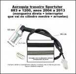 Flexível de Freio Traseiro em aeroquip + interruptor - XL 1200 CA Custom A (somente 2013, sem abs)    FT_XL_04-13