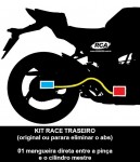 Flexível de Freio Traseiro (aeroquip kit RACE - cilindro à pinça) - Ninja 400R (2020 em diante)    FTR_Ninja400