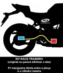 Flexível de Freio Traseiro (aeroquip kit RACE - cilindro à pinça) - ZX6R (2013 a 2019)    FTR_ZX6R_13-19